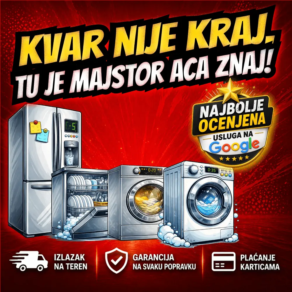 Majstor Aca - Servis i popravka frižidera, veš mašina, sudo mašina i ugradnih rerni u Novom Sadu. Preko 30 godina iskustva.