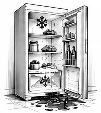 Frižider kaplje iznutra — ilustracija popravke frižidera i zamrzivača u Novom Sadu